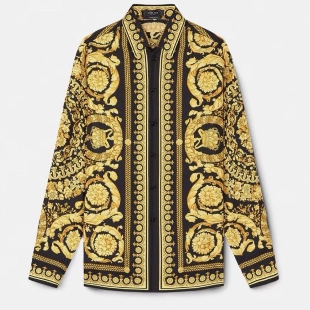 VERSACE MENS BAROCCO SILK SHIRT SIZE XL (52)
